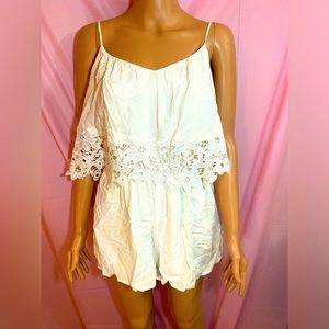 Lace white romper She Sky Large